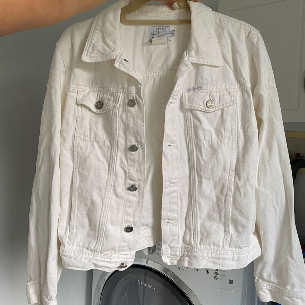 Vintage 90’s white denim Calvin Klein Jean jacket